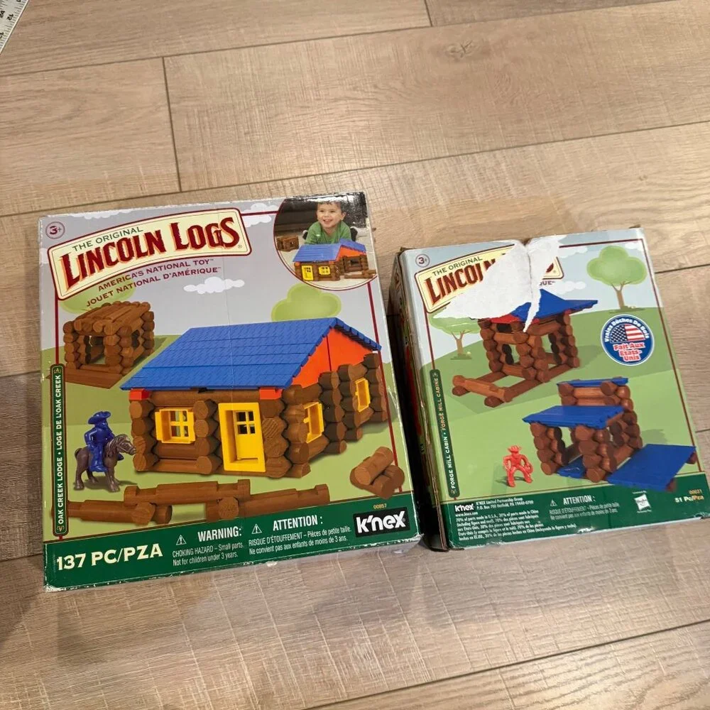 The Original Lincoln Logs Building Set Empty Boxes